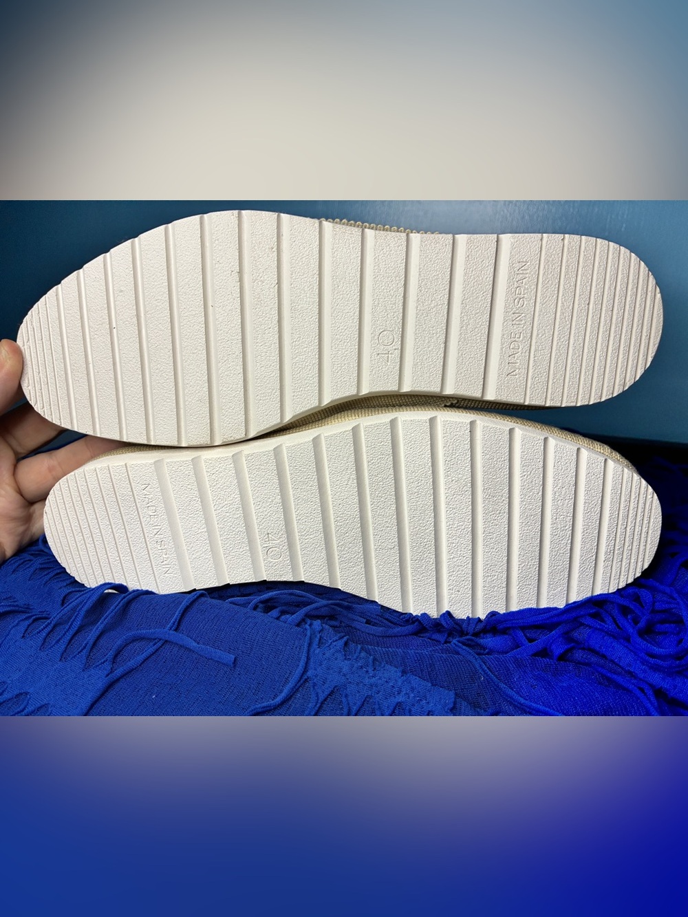 Verbenas White Leather Slip-On Espadrille Loafers - Picture 8 of 8